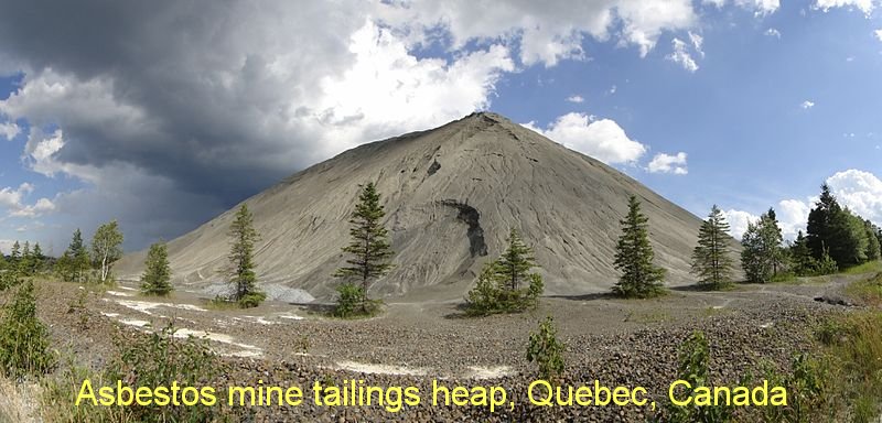 mine Asbestos_Mine_Tailings_Mountain Quebec Canada